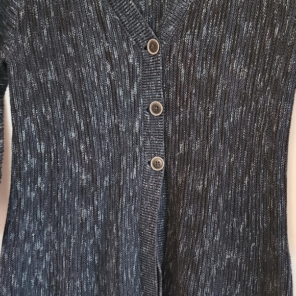 Style & Co Blue Button Front Sweater cardigan womens size medium - Picture 3 of 13